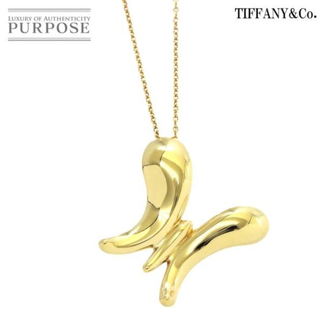 Tiffany & Co. - ティファニー TIFFANY&CO. エルサペレッティ バタフライ ネックレス 40cm K18 YG イエローゴールド 750 VLP 90178601