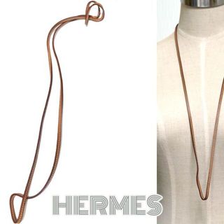 エルメス□ラニエール 本革ネックレス ペンダントストラップ ブラウン-