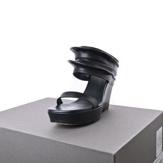 リックオウエンス(Rick Owens)のRick Owens RHINO WEDGE PLATFORM レザー サンダル(サンダル)