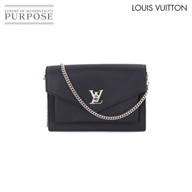 LOUIS VUITTON - ルイ ヴィトン LOUIS VUITTON ポシェット ロックミー チェーン ショルダー バッグ レザー ブラック M63471 RFID シルバー 金具 VLP 90142402