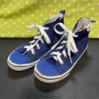 ヴァンズ(VANS)のバンズ ニット柄 ブルー ハイカットスニーカー 19cm(スニーカー)