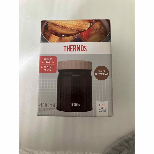 THERMOS(サーモス)の【新品】 THERMOS サーモス 真空断熱 スープジャー 400ml ブラック インテリア/住まい/日用品のキッチン/食器(弁当用品)の商品写真