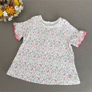 PETIT BATEAU - プチバトー 長袖 トップス ブラウス 鳥柄 インコ柄 80