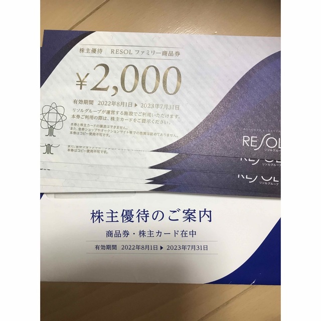 在庫有り お買い得 リソル株主優待券20000円分 期限23年7末 - 通販