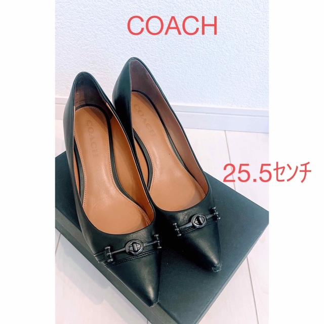 COACH(コーチ)のCOACH   黒パンプス　7センチヒール　25.5 レディースの靴/シューズ(ハイヒール/パンプス)の商品写真