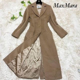 マックスマーラ(Max Mara)の【美品】マックスマーラ 超ロングコート チェスター バージンウール ベージュ L(ロングコート)