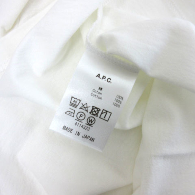 A.P.C. ロゴ 刺繍 Tシャツ カットソー 半袖 M ホワイト