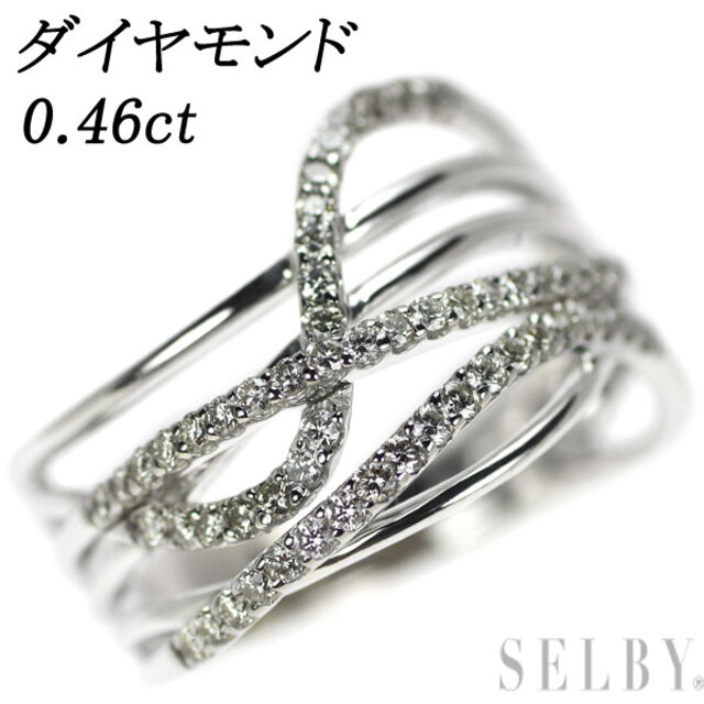 10％OFF】 K18WG ダイヤモンド 0.46ct リング リング(指輪) - www ...