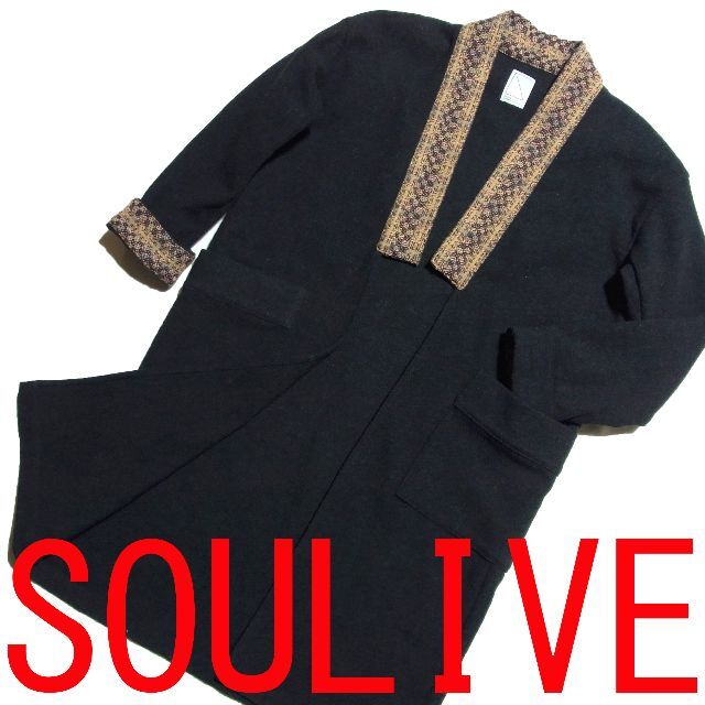 SOULIVE ソウライブ BW HAORI COAT 羽織 ウール コート 3