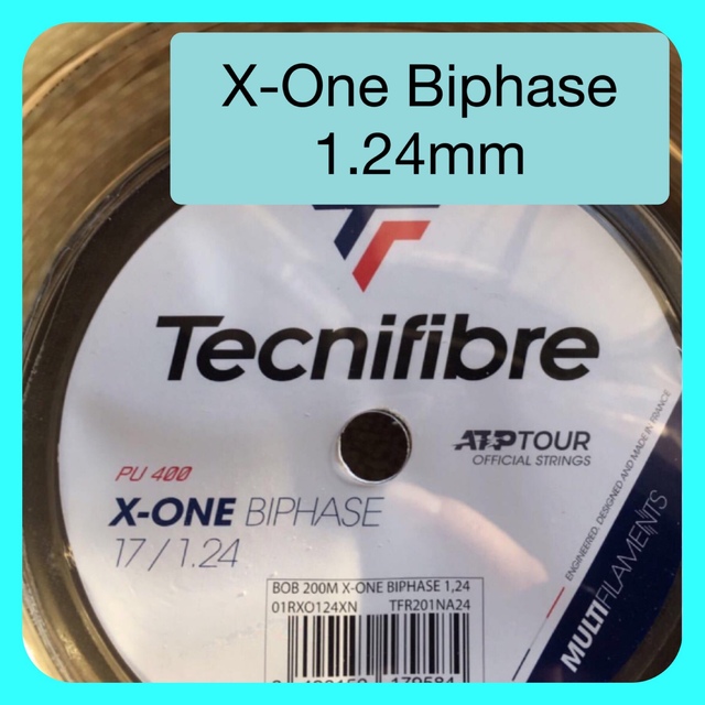 1張分　X-ONE BIPHASE 1.24mm エックスワン バイフェイズ スポーツ/アウトドアのテニス(その他)の商品写真