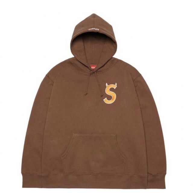 Supreme S Logo Hooded Sweatshirt Brown L
