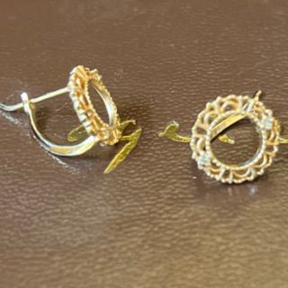 専用　アガット  18K 透かし　ダイヤモンド　ピアス