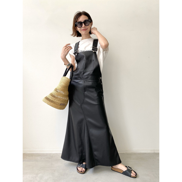 再再販 アパルトモン Artificial Leather Overall Skirt