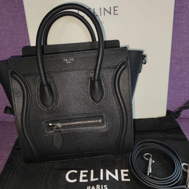 オープニング 大放出セール】 celine - ブラック ドラムドカーフスキン ...