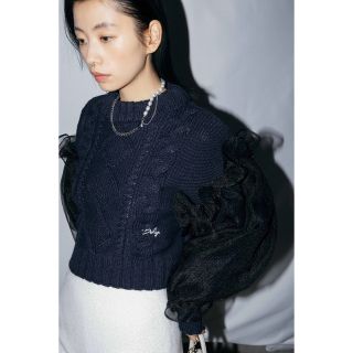 bibiy. B puff knit  パフスリーブ サマーニット