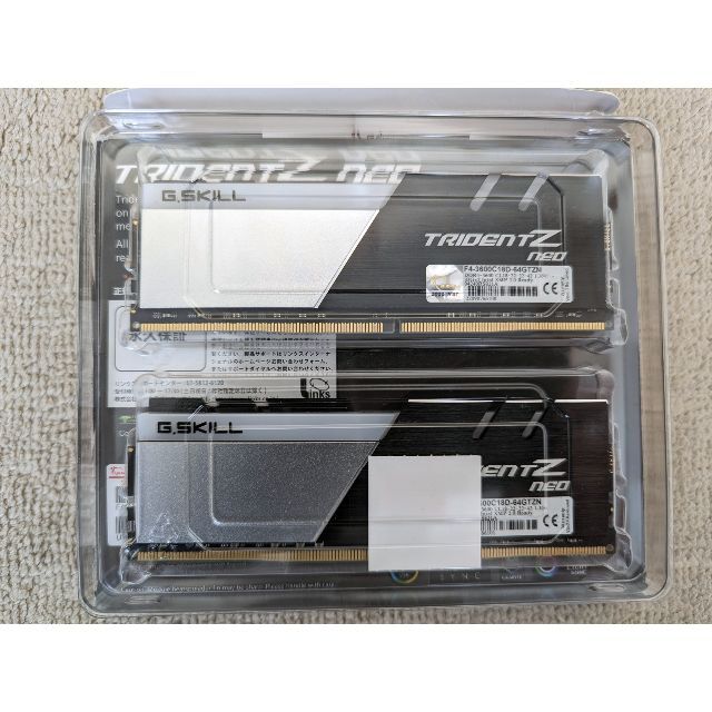 G.Skill TridentZ Neo DDR4-3600 64G スマホ/家電/カメラのPC/タブレット(PCパーツ)の商品写真