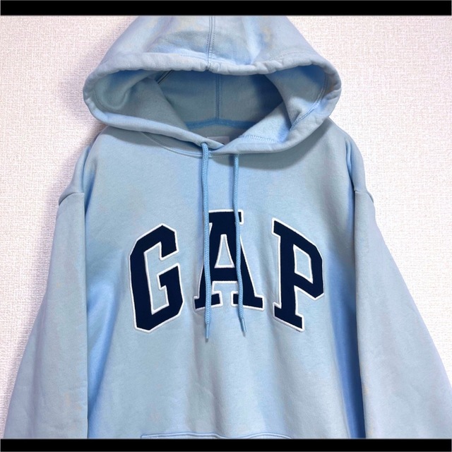 GAP GAP ギャップ パーカー フーディ 水色 ライトブルー 春色 でかロゴ Sの通販 by ゆー's shop｜ギャップならラクマ