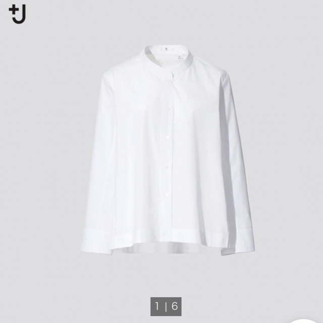 UNIQLO(ユニクロ)のユニクロ ＋j スーピマコットンシャツジャケット ホワイト XS レディースのトップス(シャツ/ブラウス(長袖/七分))の商品写真