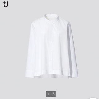 ユニクロ(UNIQLO)のユニクロ ＋j スーピマコットンシャツジャケット ホワイト XS(シャツ/ブラウス(長袖/七分))