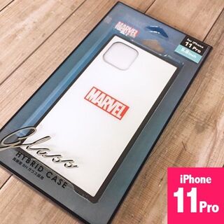 マーベル(MARVEL)のMARVEL iPhone11Pro ガラス スマホケース 白(iPhoneケース)