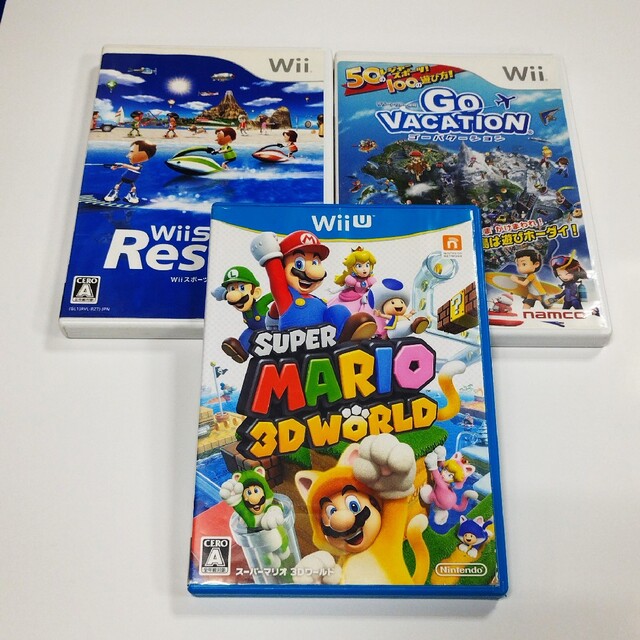 Wii U(ウィーユー)の《土日限定セール》Wii　WiiU　ソフト3本まとめセット　マリオ エンタメ/ホビーのゲームソフト/ゲーム機本体(家庭用ゲームソフト)の商品写真