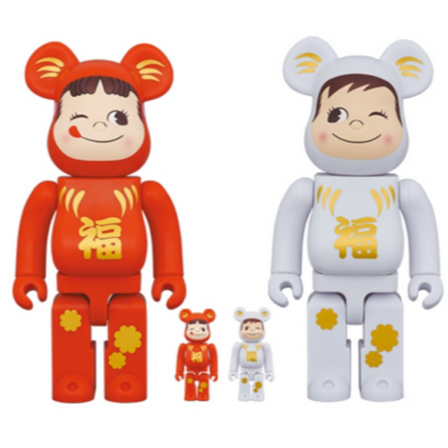 フィギュアBE＠RBRICK 達磨 ペコちゃん & ポコちゃん 100% & 400%