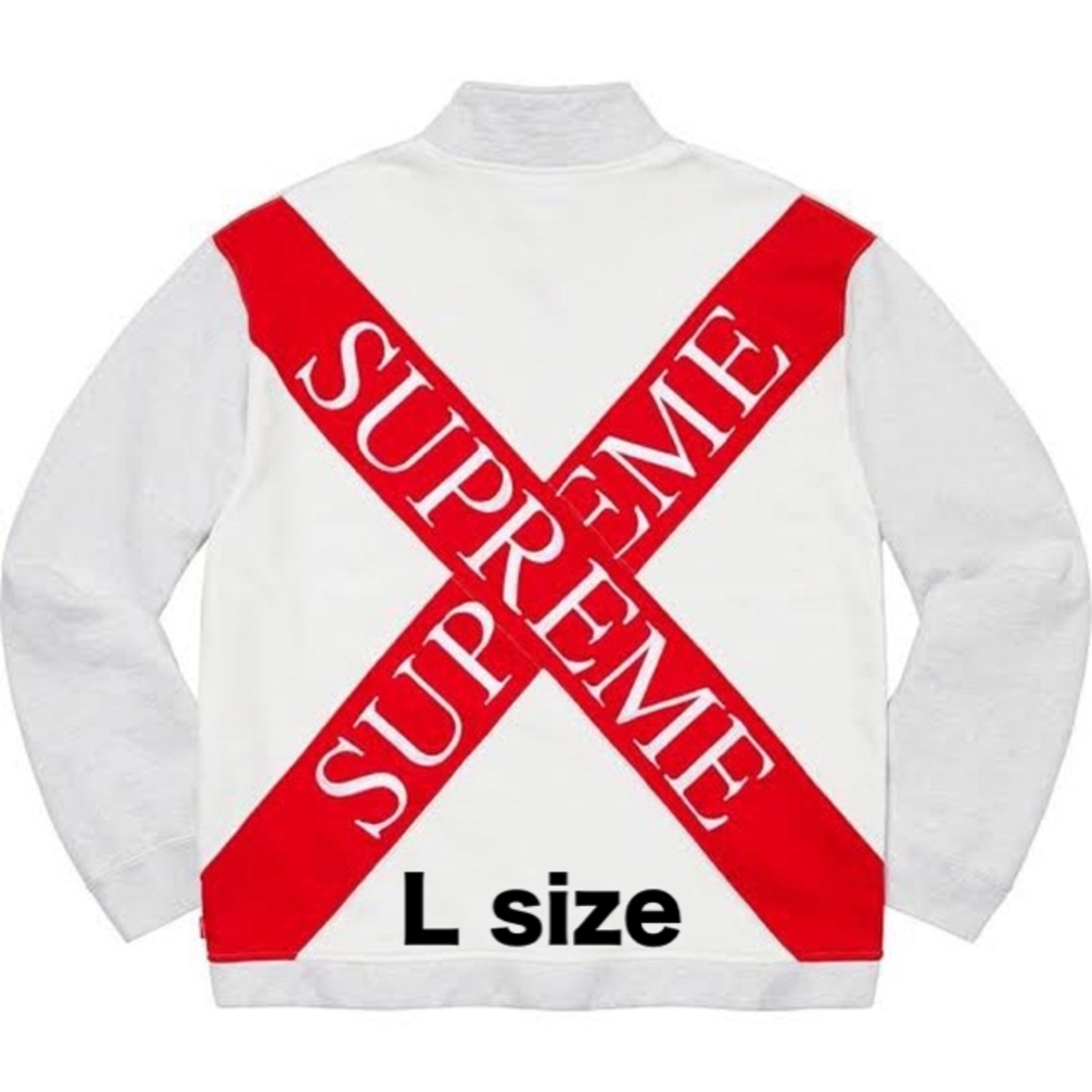 Supreme Cross Half Zip Sweatshirt L Grey