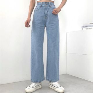 【 新品 】ハイウエストストレートデニム【 Lサイズ 】(デニム/ジーンズ)