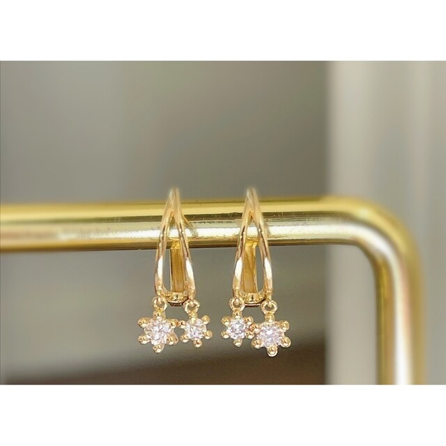 天然ダイヤモンドピアス0.3ct　k18