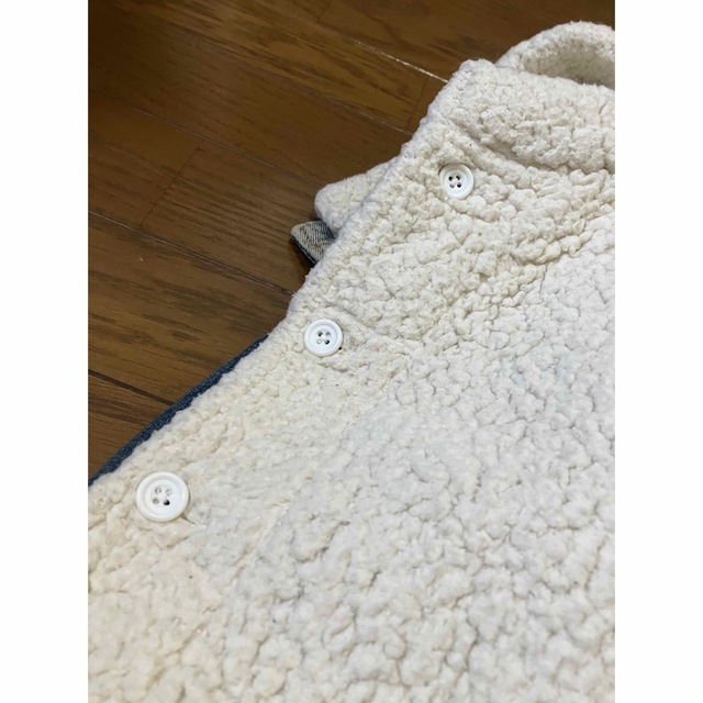 ダメージデニム中ボアダッフルコート