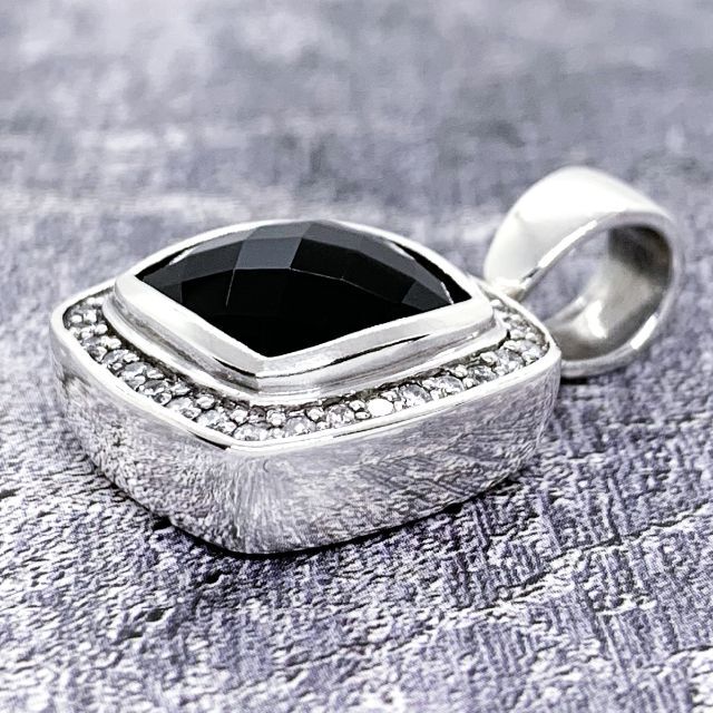 人気 定価14.3万 Justin Davis ダイヤモンド オニキス装飾ネックレス 