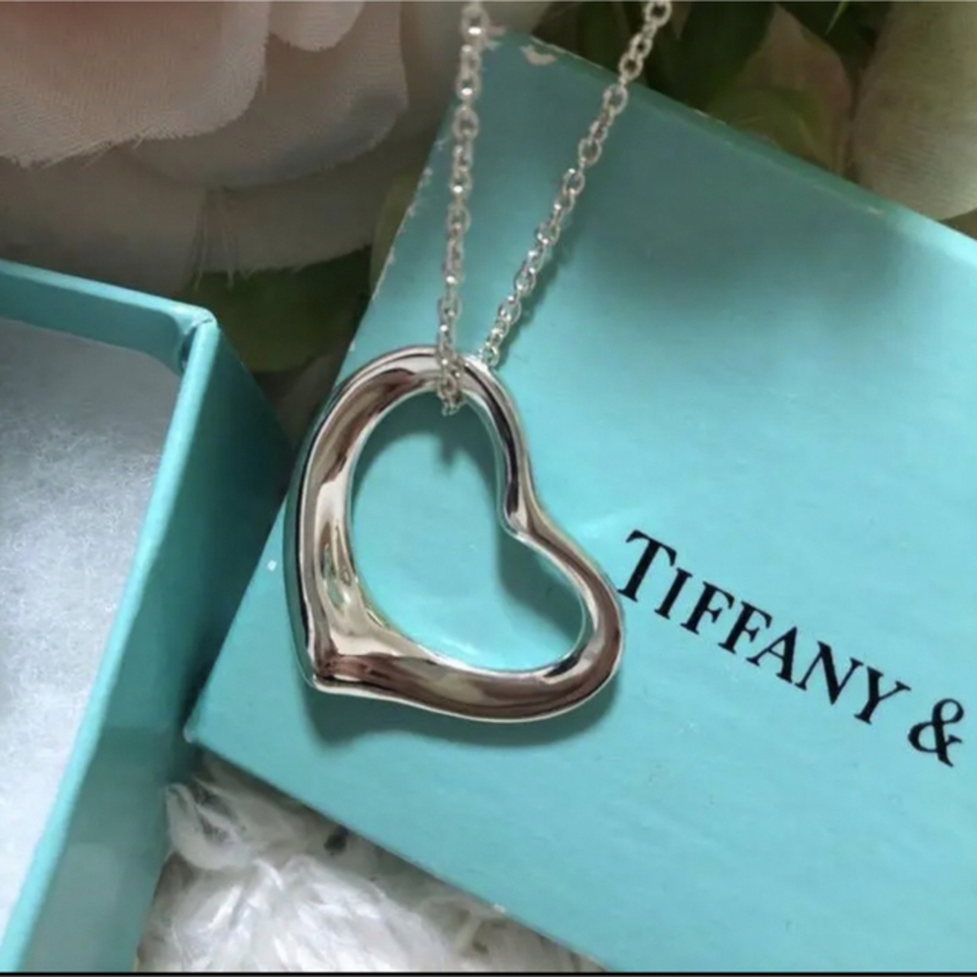 Tiffany & Co. - 【美品】ティファニー オープンハート ネックレス L