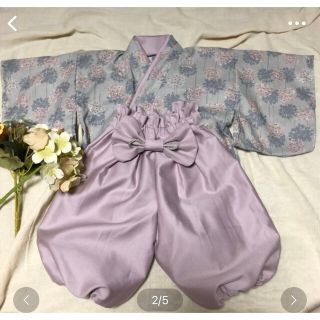 ベビー袴　ハンドメイド　80サイズ(和服/着物)