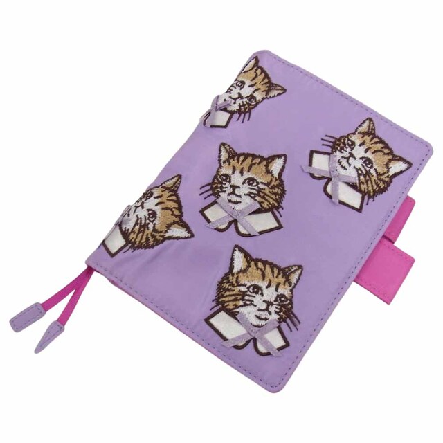 ほぼ日手帳 Hobonichi Techo Candy Stripper キャンディストリッパー SPRUCED UP CAT キャット 手帳カバー A5 パープル系【極上美品】