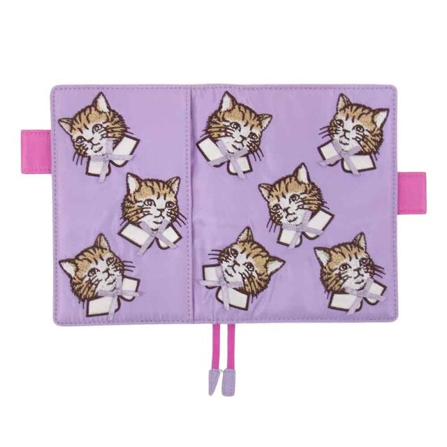 ほぼ日手帳 Hobonichi Techo Candy Stripper キャンディストリッパー SPRUCED UP CAT キャット 手帳カバー A5 パープル系【極上美品】 1