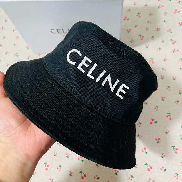 新発売】 celine 男女兼用 箱付 Mサイズ ブラック ハット CELINE [美品