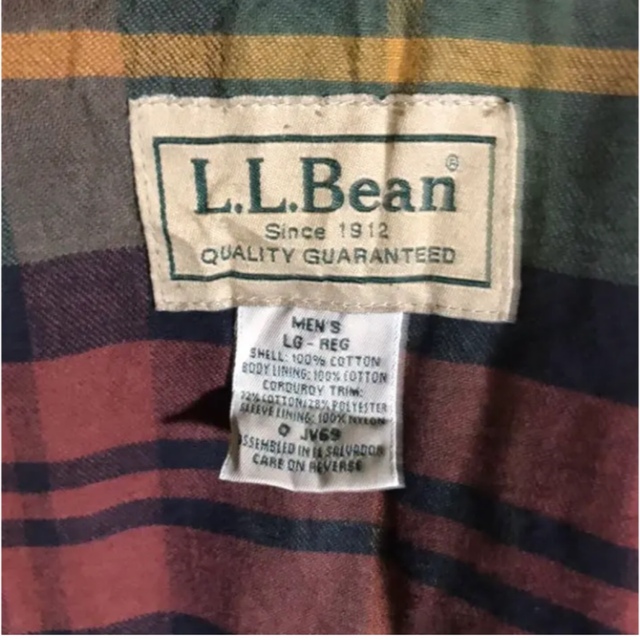 L.L.Bean(エルエルビーン)のエルエルビーン　ハンティングジャケット　裏地チェック　古着　ビンテージ メンズのジャケット/アウター(カバーオール)の商品写真