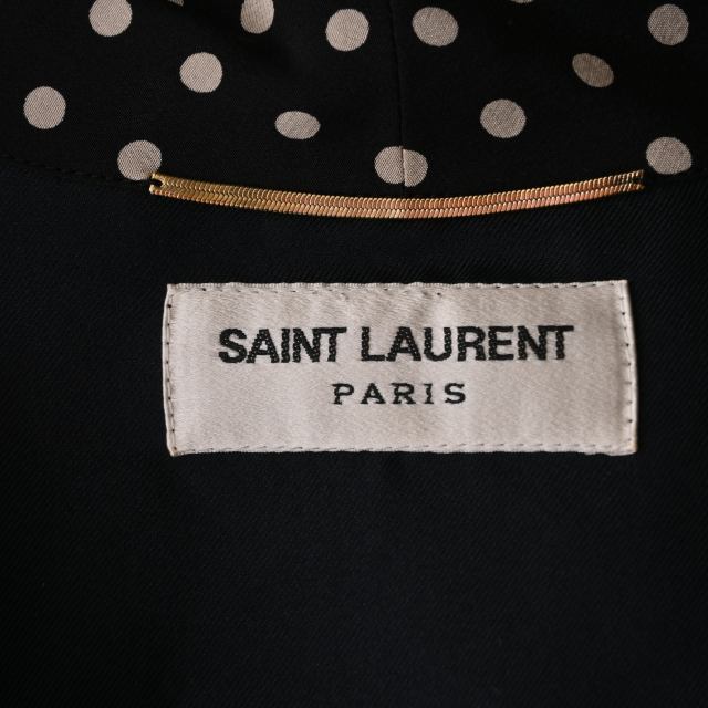 Saint Laurent Paris シルク ベルト付き ドット ワンピース