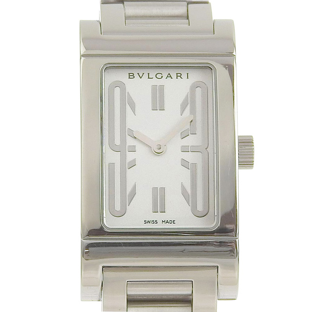 BVLGARI - 【BVLGARI】ブルガリ レッタンゴロ RT39S ステンレススチール シルバー クオーツ アナログ表示 レディース 白文字盤 腕時計