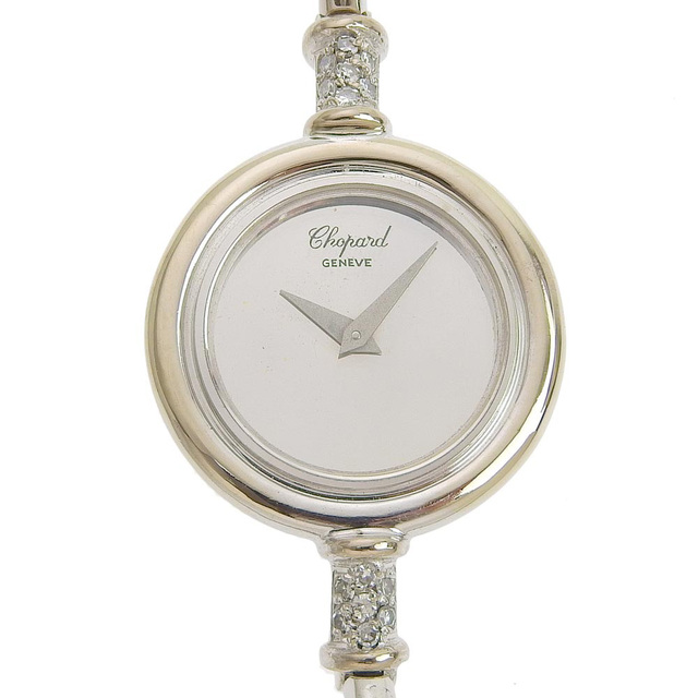 Chopard - 【Chopard】ショパール ラウンド G30171 K18ホワイトゴールド×ダイヤモンド シルバー 手巻き レディース シルバー文字盤 腕時計