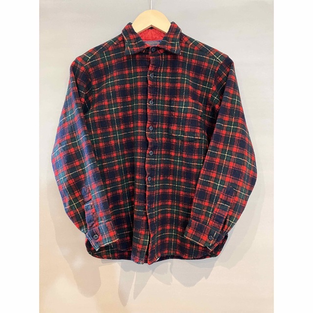 979*美品 ペンドルトン PENDLETON 麻混 チェックロングワンピース