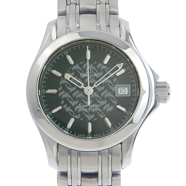 品質満点！ 【OMEGA】オメガ - OMEGA シーマスター120M 腕時計 グリーン文字盤 レディース アナログ表示 クオーツ ステンレススチール 2586.70 1998年限定 ジャックマイヨール 腕時計(アナログ)