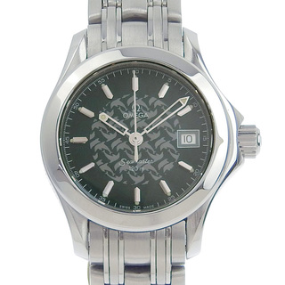 オメガ(OMEGA)の【OMEGA】オメガ シーマスター120M ジャックマイヨール 1998年限定 2586.70 ステンレススチール クオーツ アナログ表示 レディース グリーン文字盤 腕時計(腕時計(アナログ))