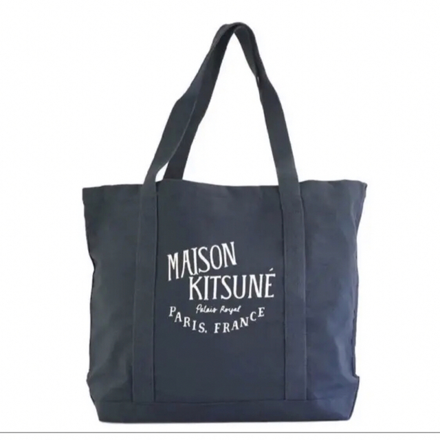 MAISON KITSUNE'(メゾンキツネ)のメゾンキツネ バッグ トート ネイビー コットン エコバッグ ショッピングバッグ レディースのバッグ(トートバッグ)の商品写真