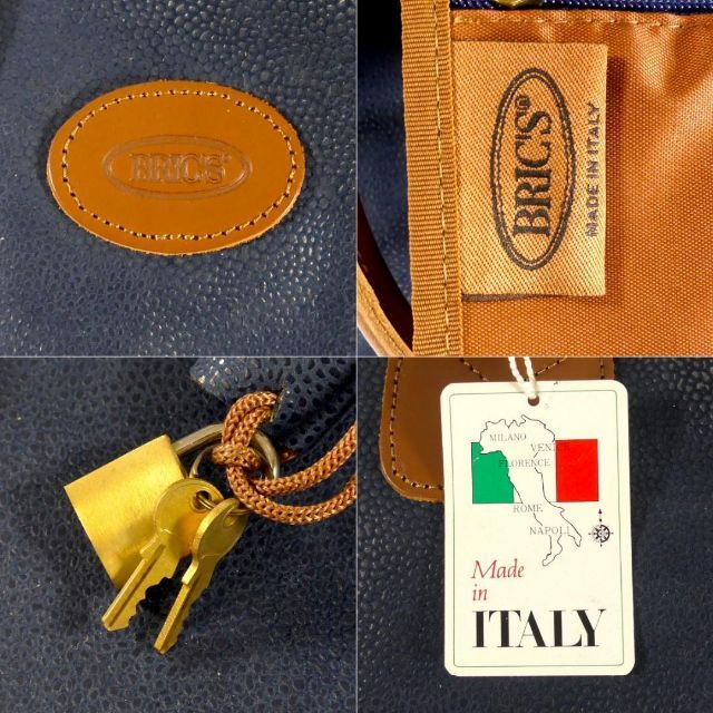 イタリア製 ボストンバッグ 旅行 本革 BRIC'S ブリックス 青NR3034