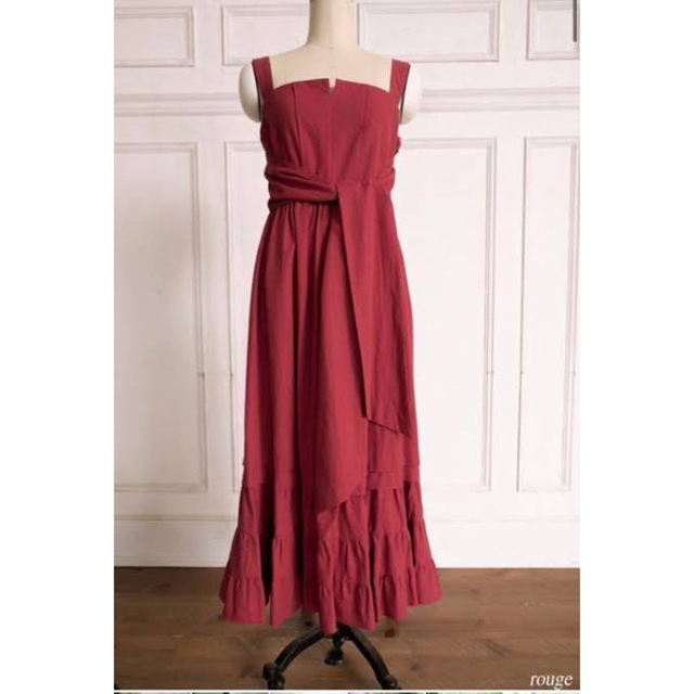 Her lip to(ハーリップトゥ)のherlipto Back Ribbon Tiered Linen Dress レディースのワンピース(ロングワンピース/マキシワンピース)の商品写真