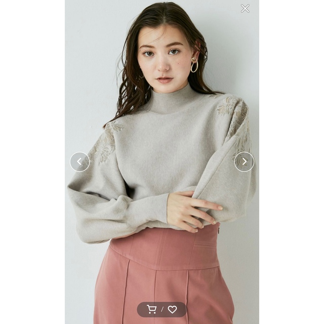 ☆新品☆ラグナムーン*ショルダーエンブロイダリー ニットプルオーバー
