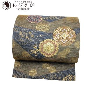 振袖 着物 正絹 花模様 橘 地模様 金駒刺繍 A787-8 M【中古】 水着