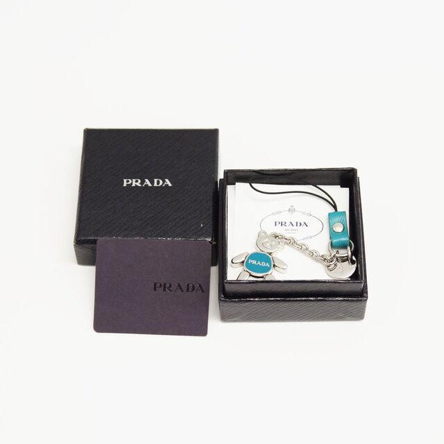 PRADA(プラダ)のPRADA トリックベア コバルト×シルバー ストラップ メタル レディースのファッション小物(キーホルダー)の商品写真