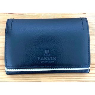 ランバン(LANVIN)のランバン レザー 名刺入れ 本革 ブラック ホワイト lanvin(名刺入れ/定期入れ)